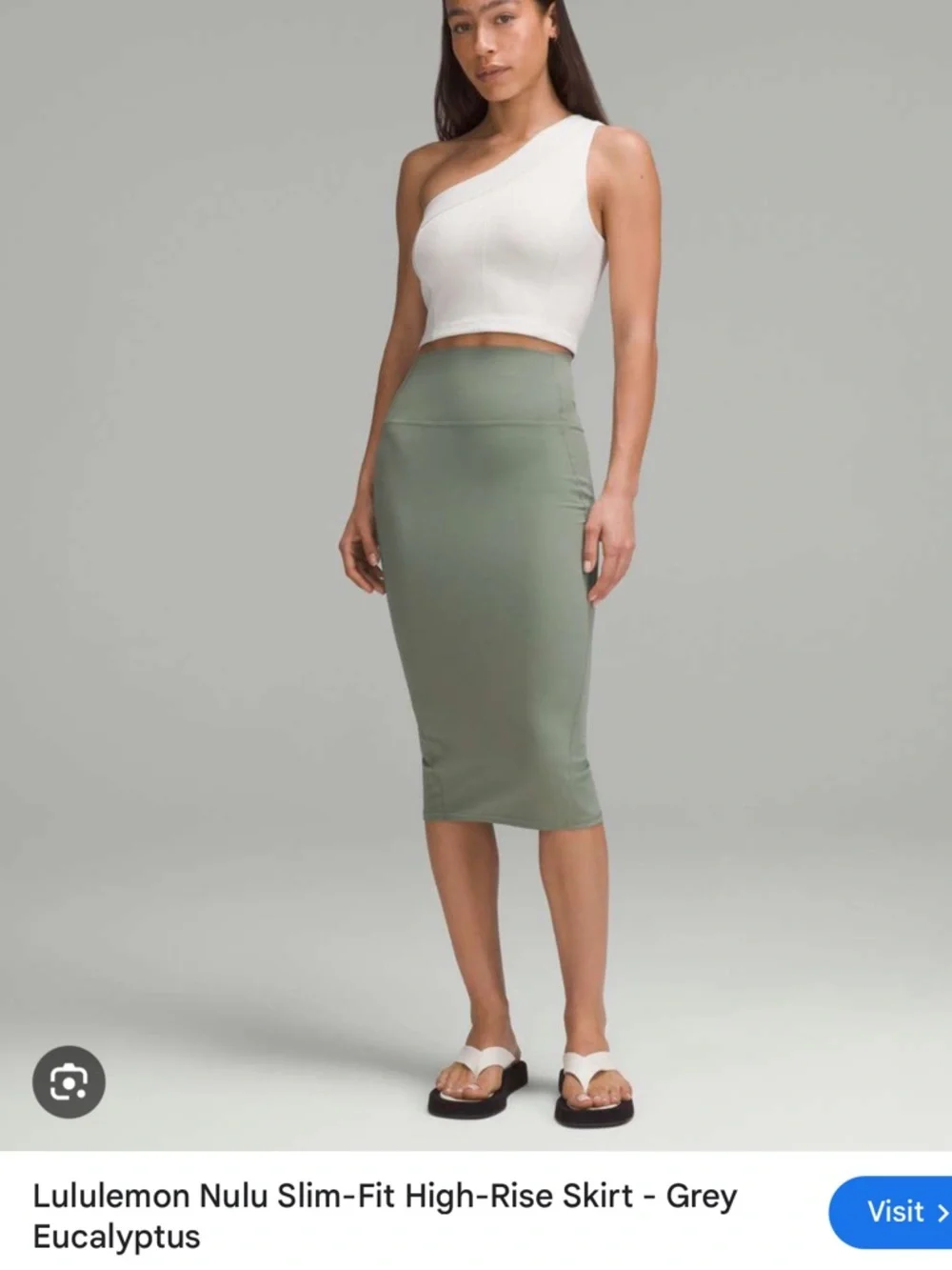 NWT❤️ 8 lululemon Nulu Slim-Fit High-Rise Skirt in Grey Eucalyptus